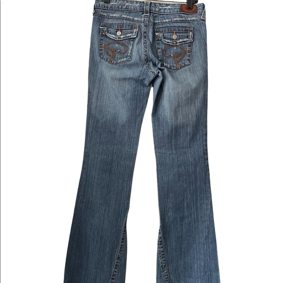 Old School Princy by Jessica Simpson Twisted Low rise Flare Jeans size 5 - Picture 2 of 6